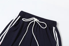 Aesthetic Bow Tie Piping Detail Sweatpants