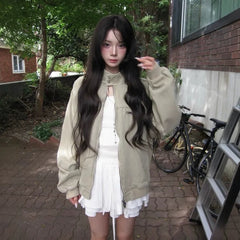 Vintage stand-up collar slim-fit coat