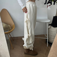 Side Lace Bow Tie  Baggy Sweatpants