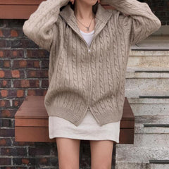 Vintage Half Zip Up Cable Knit Sweater