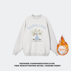 Pure cotton navy blue round-neck pullover for women