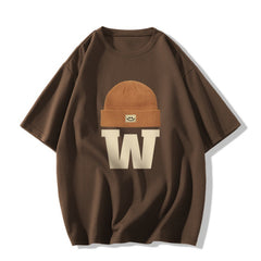 Vintage Embroidered Hat Short Sleeve Tee