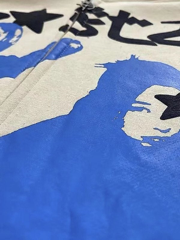 Star Girl Graphic Zip Up Hoodie - fairypeony