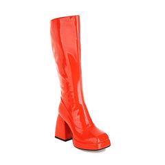 Waterproof Platform Candy Color High Boots, , women clothing, waterproof-platform-candy-color-high-boots, , fairypeony