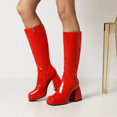 Waterproof Platform Candy Color High Boots, , women clothing, waterproof-platform-candy-color-high-boots, , fairypeony