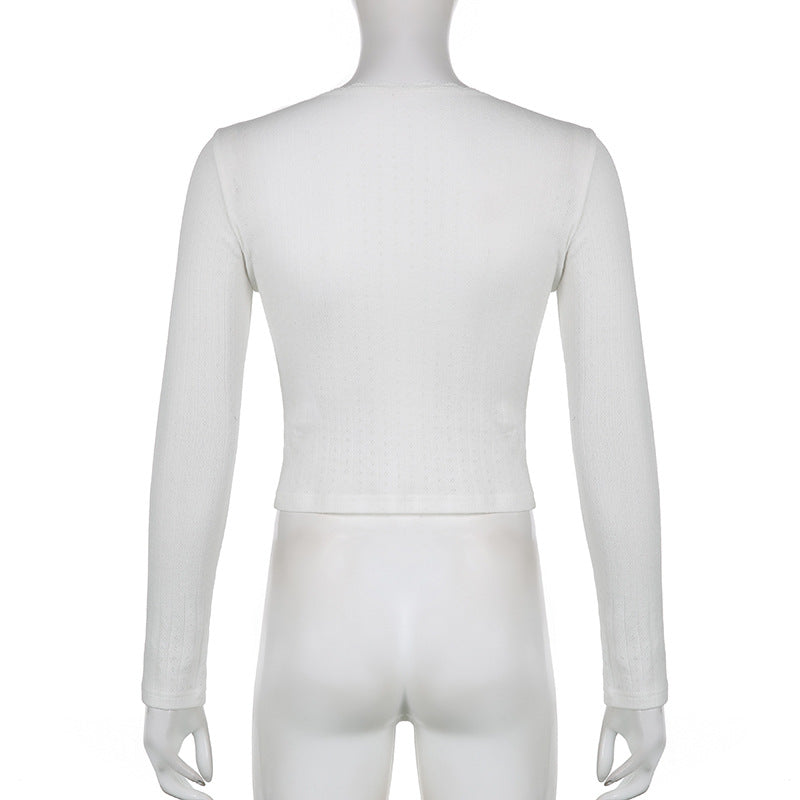 Lace Trim White Knit Top - fairypeony