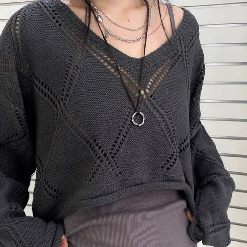 Knit Crochet Crop Sweater - fairypeony