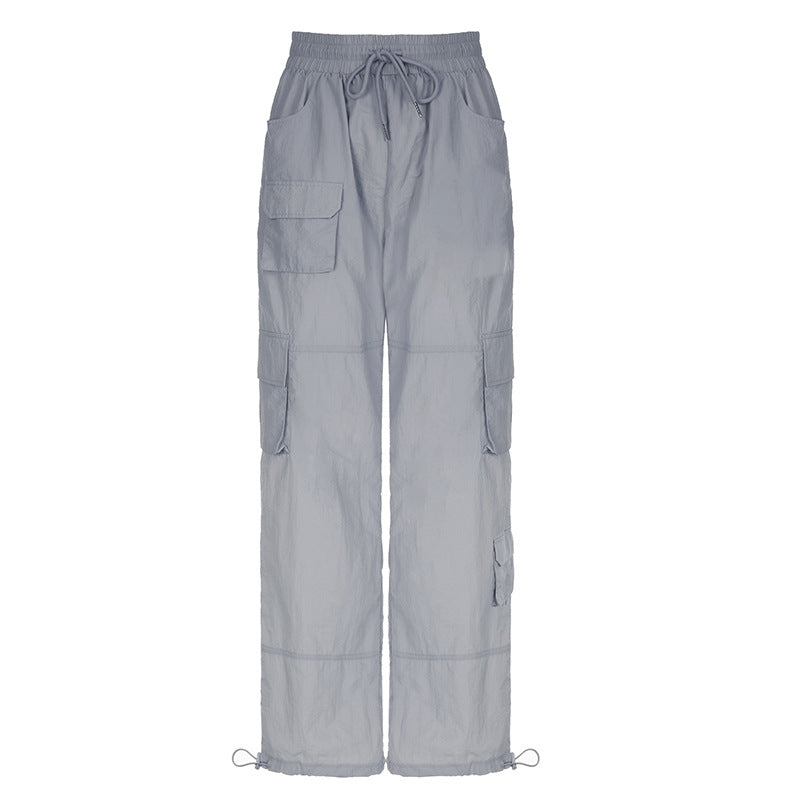 Function Pocket Drawstring Baggy Cargo Pants - fairypeony