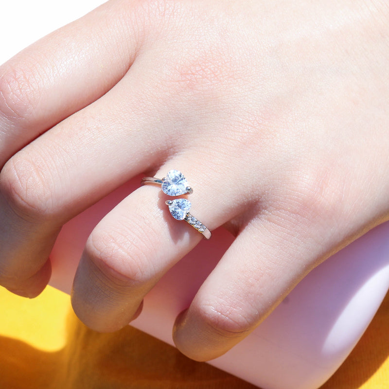 Heart Zircon Brass Ring, , women clothing, heart-zircon-brass-ring, , fairypeony