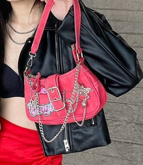 2000s Metal Embellished Y2K Shoulder Bag - fairypeony