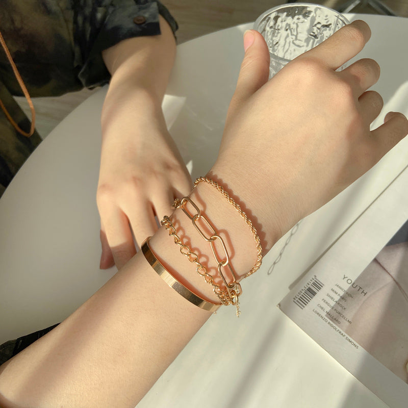 Four-Piece Alloy Bracelet Bracelet, , women clothing, four-piece-alloy-bracelet-bracelet, , fairypeony