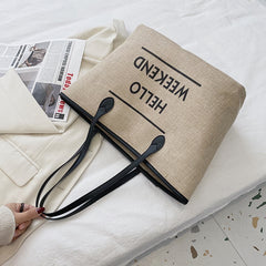 Canvas Fashion Printed Letters Large Capacity Shoulder Bag, , women clothing, canvas-fashion-printed-letters-large-capacity-shoulder-bag, , fairypeony