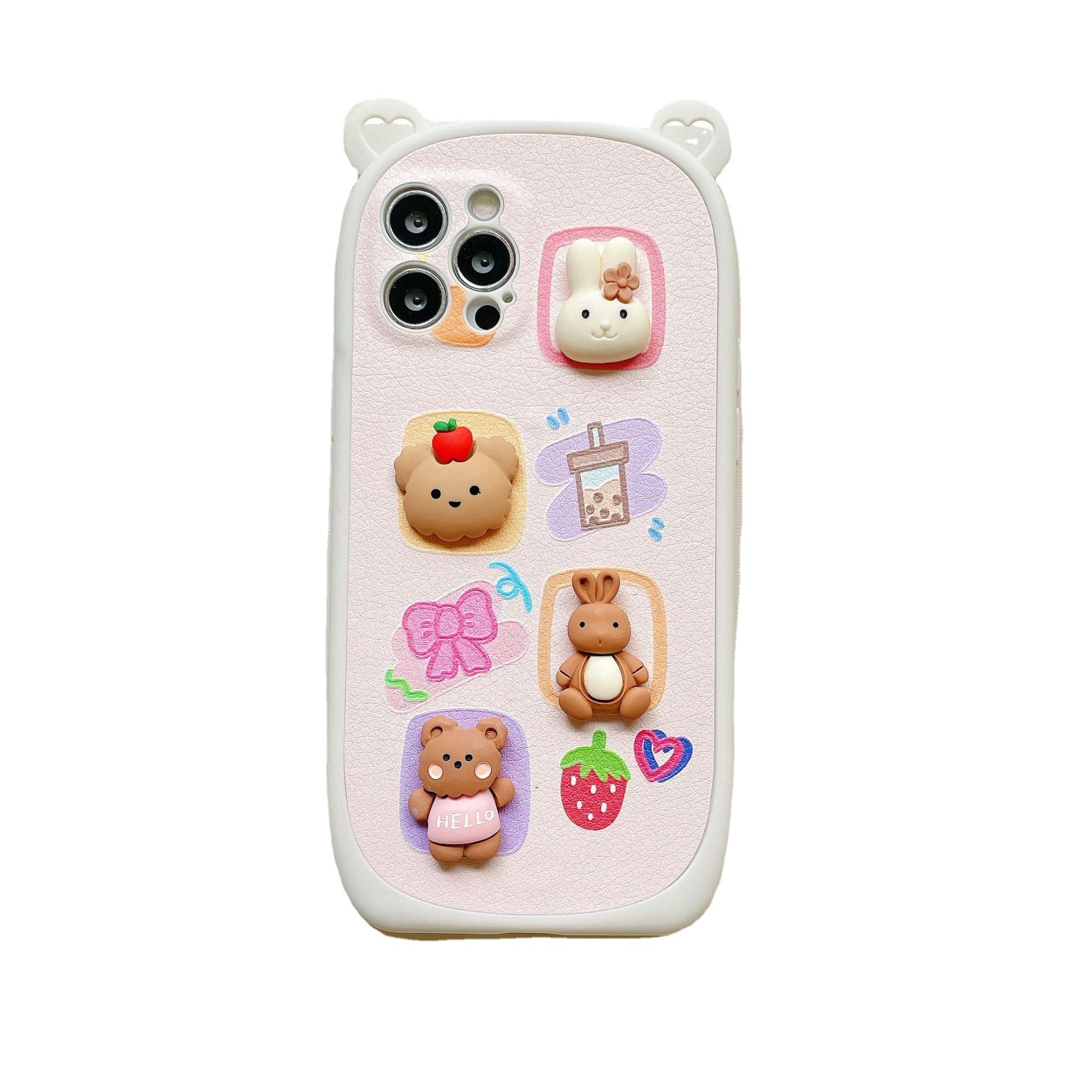 Dimensional Bear Phone Case, , women clothing, dimensional-bear-phone-case, bears, fairypeony
