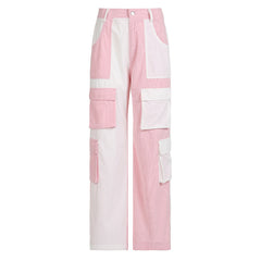 Patchwork Corduroy 90s Cargo Pants - fairypeony