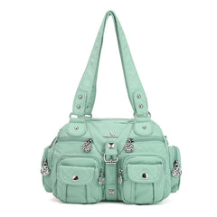 Solid Color Cargo Messenger Bag - fairypeony