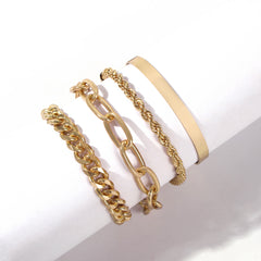 Thick chain alloy bracelet, , women clothing, thick-chain-alloy-bracelet, , fairypeony