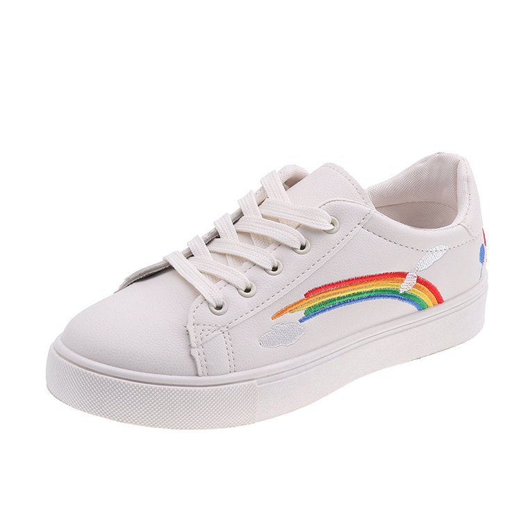Rainbow white shoes, , women clothing, rainbow-white-shoes, , fairypeony