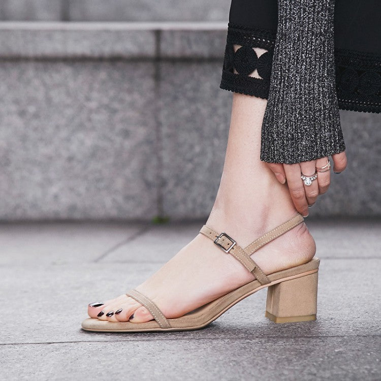 Round toe chunky heel ladies sandals, , women clothing, round-toe-chunky-heel-ladies-sandals, , fairypeony