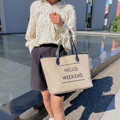 Canvas Fashion Printed Letters Large Capacity Shoulder Bag, , women clothing, canvas-fashion-printed-letters-large-capacity-shoulder-bag, , fairypeony