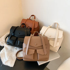 Large-capacity PU Multi-pocket Backpack, , women clothing, large-capacity-pu-multi-pocket-backpack, , fairypeony