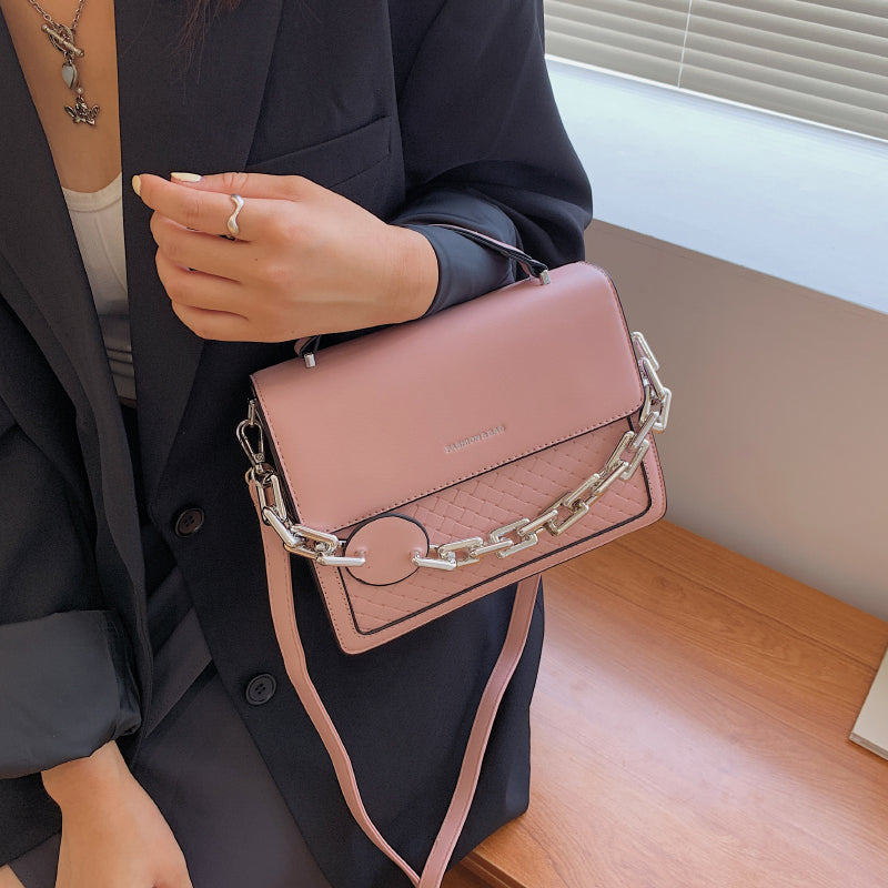 Solid Color Letter Flap Organ Crossbody Bag, , women clothing, solid-color-letter-flap-organ-crossbody-bag, , fairypeony