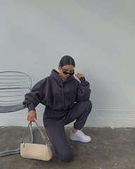 Basic Solid Hooded Tracksuit Set, , women clothing, basic-solid-hooded-tracksuit-set, , fairypeony