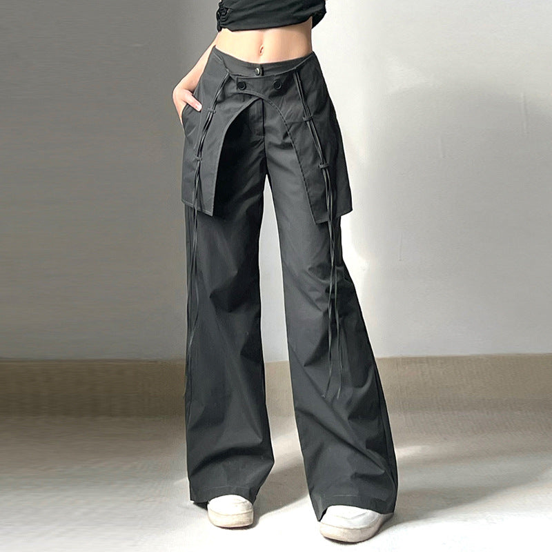 Patchwork Baggy Parachute Cargo Pants - fairypeony