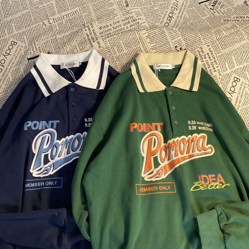 Polo Pomona Vintage Collar Sweatshirt, , women clothing, polo-pomona-vintage-collar-sweatshirt, polocollar, pomona, sweatshirt, fairypeony