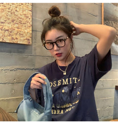 Vintage Bear Graphic Oversized Tee - fairypeony