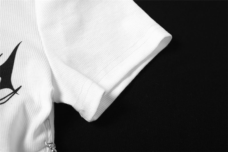 Splash Print Grunge Crop Top - fairypeony