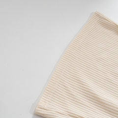 Rib Knit High Waist Flare Pants - fairypeony