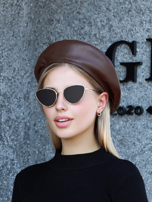 Autumn And Winter Pu Beret Hat, , women clothing, autumn-and-winter-pu-beret-hat, , fairypeony