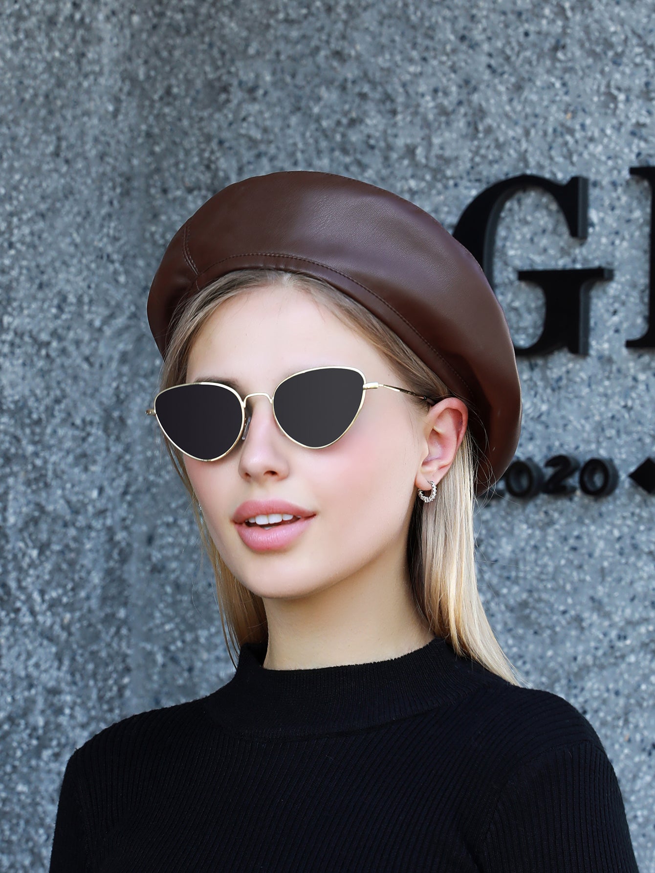 Autumn And Winter Pu Beret Hat, , women clothing, autumn-and-winter-pu-beret-hat, , fairypeony