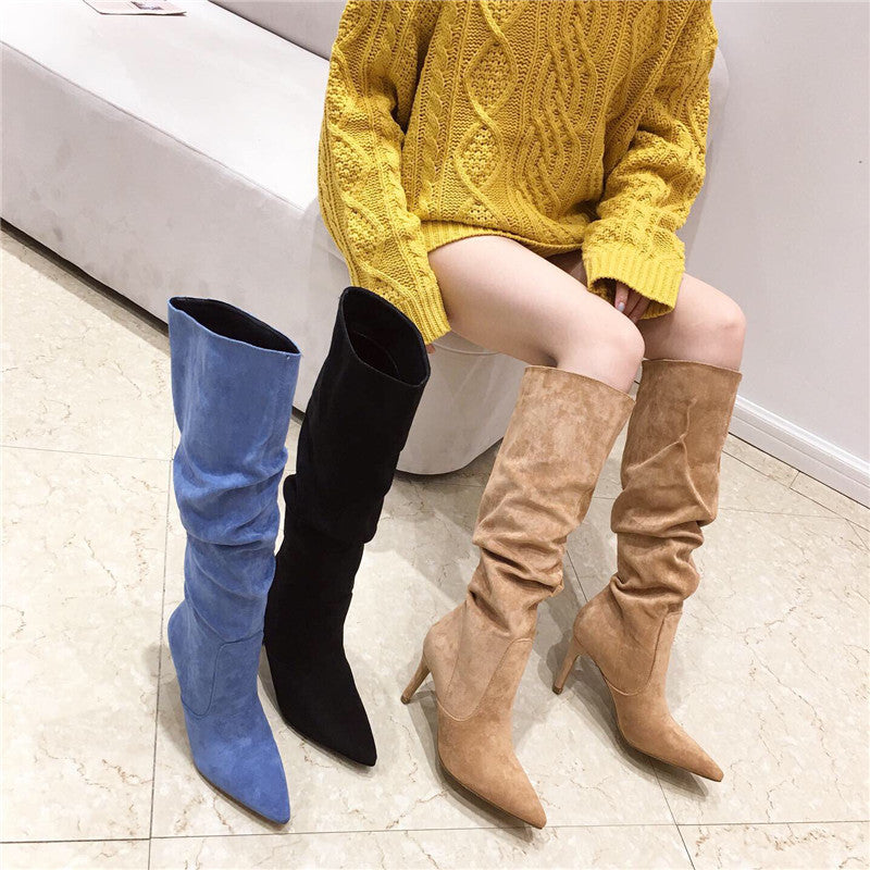 Pointed over the knee high heels, , women clothing, pointed-over-the-knee-high-heels, , fairypeony