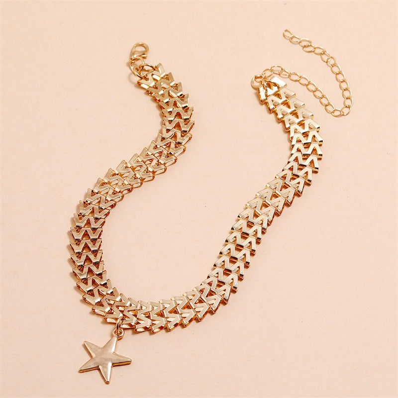 Five-Pointed Star Pendant Necklace, , women clothing, five-pointed-star-pendant-necklace, , fairypeony