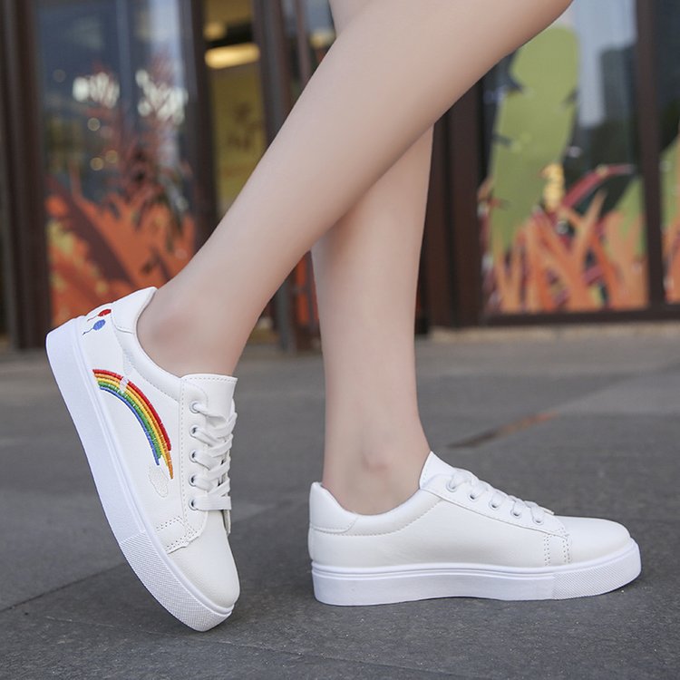 Rainbow white shoes, , women clothing, rainbow-white-shoes, , fairypeony