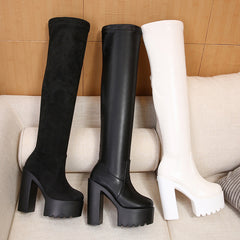 Thick Heel High Heel Over The Knee Boots, , women clothing, thick-heel-high-heel-over-the-knee-boots, , fairypeony