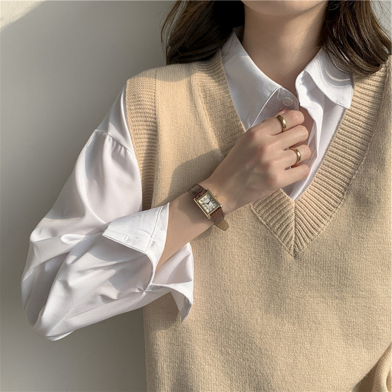 Knitted Waistcoat Sweater, , women clothing, knitted-waistcoat-sweater, , fairypeony