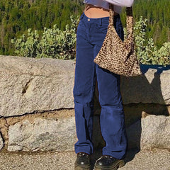 Corduroy Plain Casual Straight Pants, , women clothing, corduroy-plain-casual-straight-pants, , fairypeony