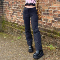 Striped Slimming Casual Pants, , women clothing, striped-slimming-casual-pants, , fairypeony