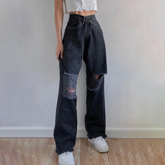 High-waisted Straight Leg Jeans, , women clothing, high-waisted-straight-leg-jeans, , fairypeony