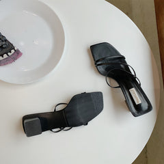 Square Head Thick Heel Sandals, , women clothing, square-head-thick-heel-sandals, , fairypeony