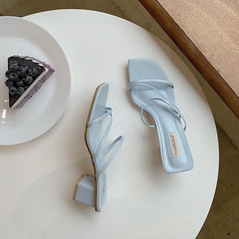 Square Head Thick Heel Sandals, , women clothing, square-head-thick-heel-sandals, , fairypeony