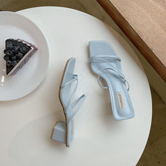 Square Head Thick Heel Sandals, , women clothing, square-head-thick-heel-sandals, , fairypeony