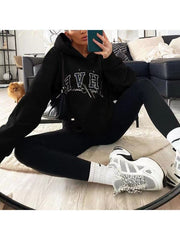 Ladies Letter Print Warm Long Sleeve Sweatshirt, , women clothing, ladies-letter-print-warm-long-sleeve-sweatshirt, , fairypeony