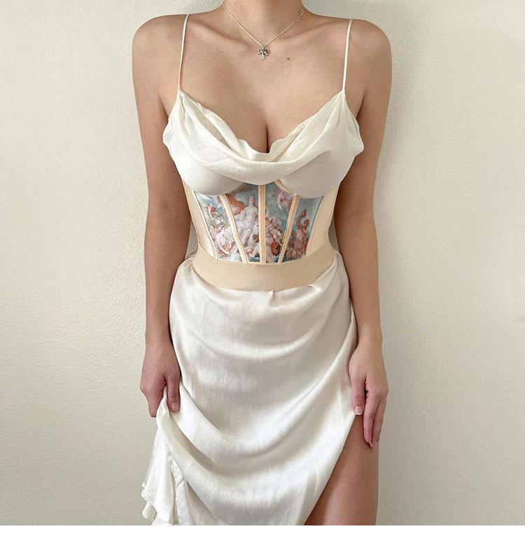 French Oil Painting Waist Top, , women clothing, french-oil-painting-waist-top, , fairypeony