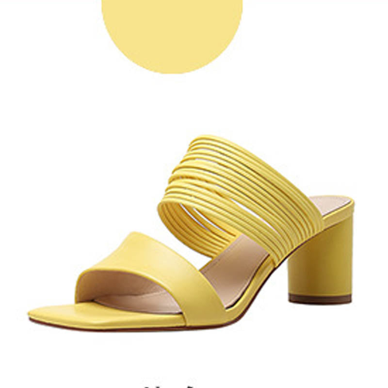 Fashion Lady's Block Heel Square Toe Sandals, , women clothing, fashion-ladys-block-heel-square-toe-sandals, , fairypeony