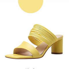 Fashion Lady's Block Heel Square Toe Sandals, , women clothing, fashion-ladys-block-heel-square-toe-sandals, , fairypeony