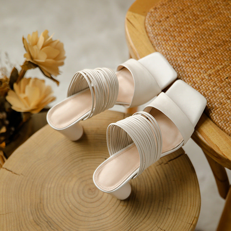 Fashion Lady's Block Heel Square Toe Sandals, , women clothing, fashion-ladys-block-heel-square-toe-sandals, , fairypeony