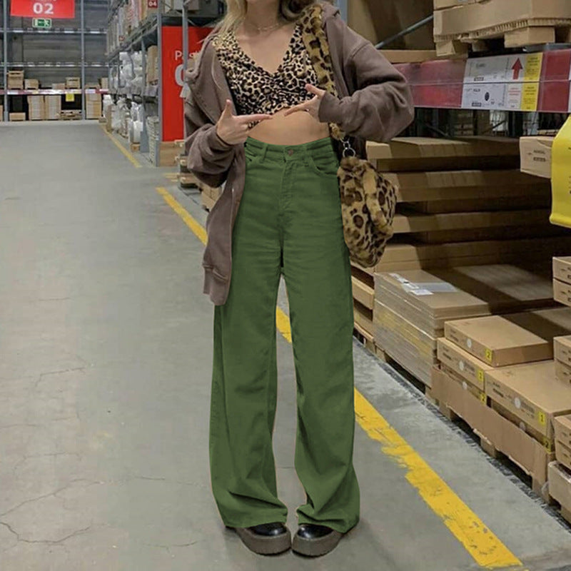 Street High Waist Corduroy Pants, , women clothing, street-high-waist-corduroy-pants, , fairypeony